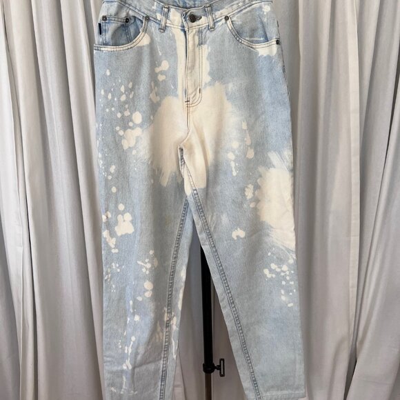 Vintage 80's Chic Bleached Hi Waisted Jeans - Picture 1 of 5